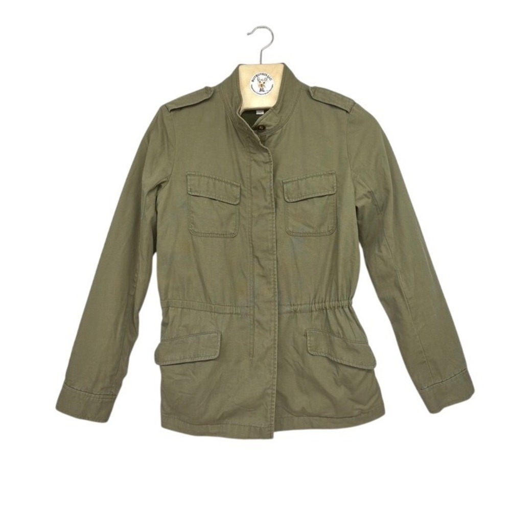 Hinge Women's Olive Utility Field Jacket Drawstring Waist Size M‎